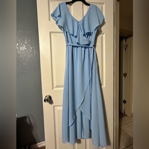 ‼️SOLD‼️ 🩵Light Blue Wrap Dress🩵 - Picture 2 of 4